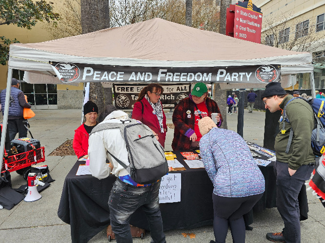 MLK March Sacramento 2026 Tabling Meghann Adams Arlo Froggie Nixon